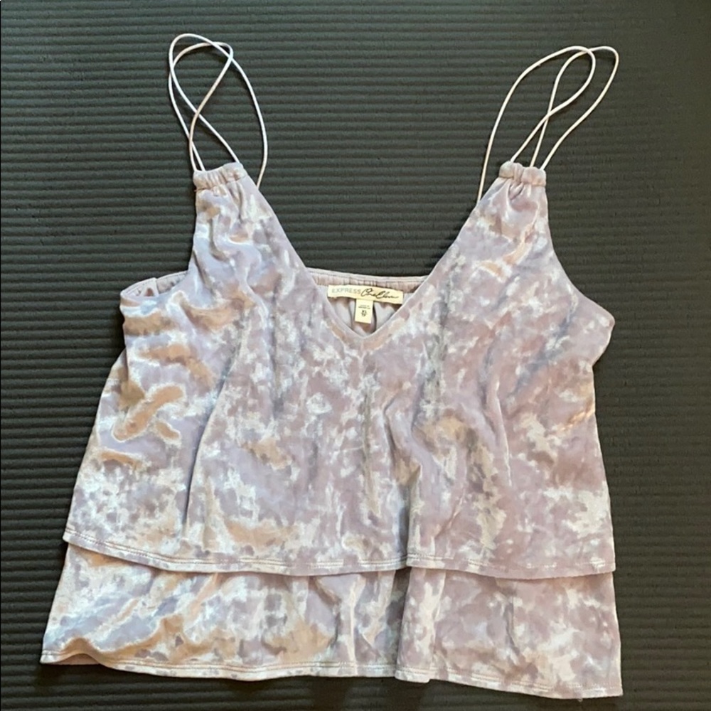 Express Lavender Velvet Crop Top